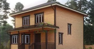 Двухэтажный дом из бруса в Когалыме от Строй-Кгл - строительство от 133796 руб.
